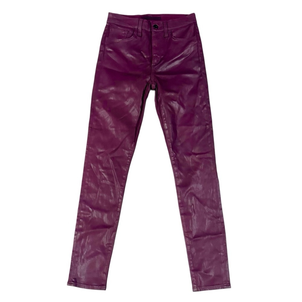 Joe's Jeans THE CHARLIE High Rise Skinny Ankle Coated Jeans in Plum - 25 - Picture 2 of 7